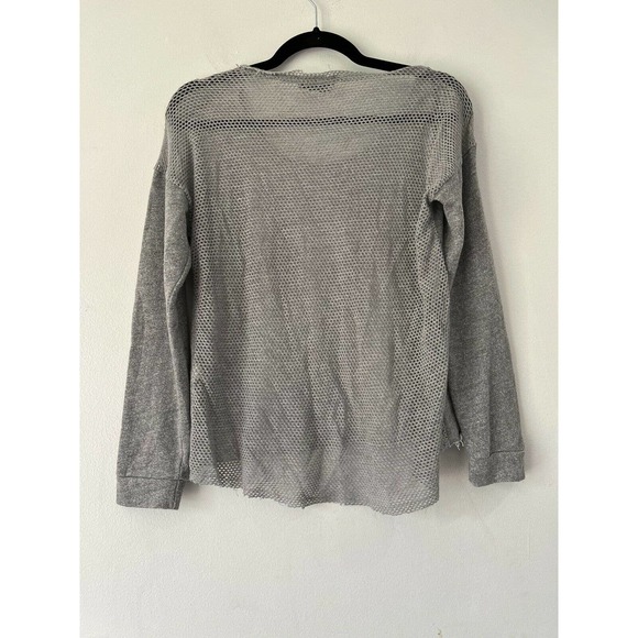 Soulcycle Je T’aime Grey Pullover Knit Long Sleeve Mesh Workout Sweatshirt Large - Picture 5 of 6